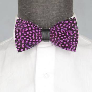 Бабочка мужская с перьями 0001